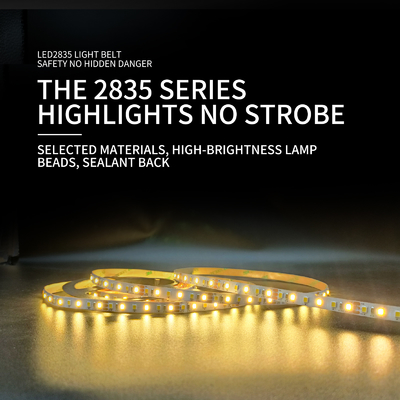 12V 120 หลอดไฟ SMD 2835 แถบ LED ความกว้างของแผ่นแคบพิเศษ 5 มม. แสงสีขาวนวล / แสงสีขาวเย็น