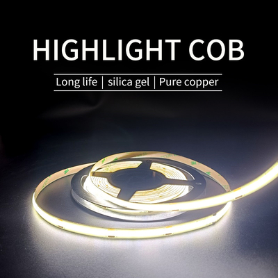 สายไฟ LED แบบยืดหยุ่น COB ไฟ LED Strip แรงดันต่ำกลางแจ้ง Ultra Narrow