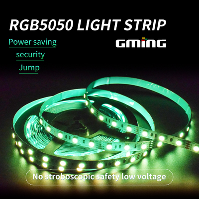 สไลด์โคมไฟแข่งสีสันสดใส 5050RGB วิศวกรรมแสงแถบแสงอ่อน