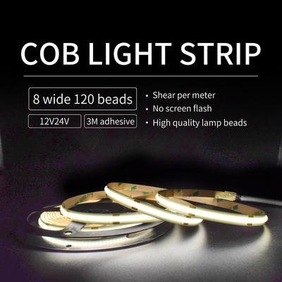 ตู้เสื้อผ้าวิศวกรรม 4000k Cob Led Strip Light กันน้ำ
