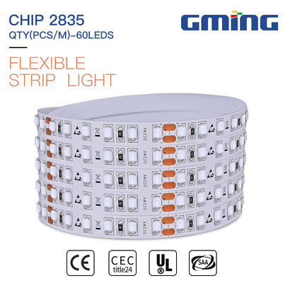 60 LEDs / M SMD 2835LED Strip Light ยืดหยุ่น DC 12V สำหรับตกแต่งภายในอาคาร