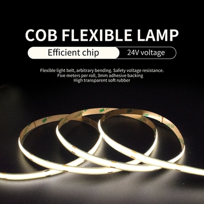 พาวเวอร์ 5W COB LED Strip Light เข็มขัดแบบยืดหยุ่นพร้อมเพดานแรงดันต่ำ